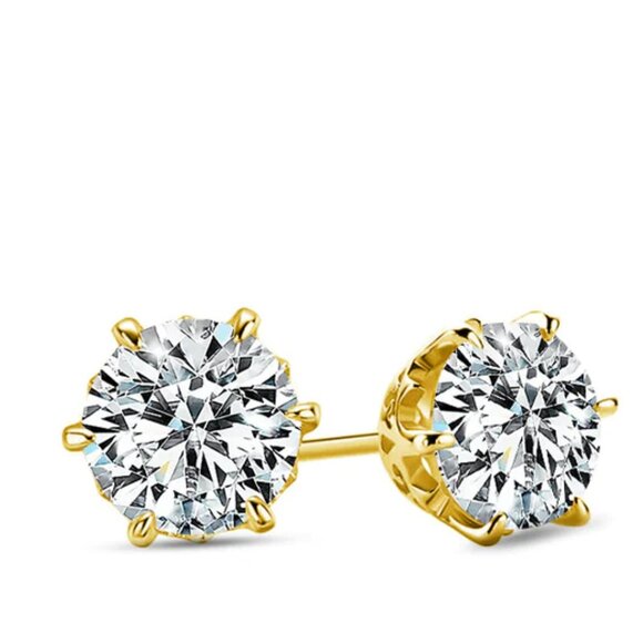 Swarovski Crystals 2-CTW  Stud Earrings - Picture 1 of 9